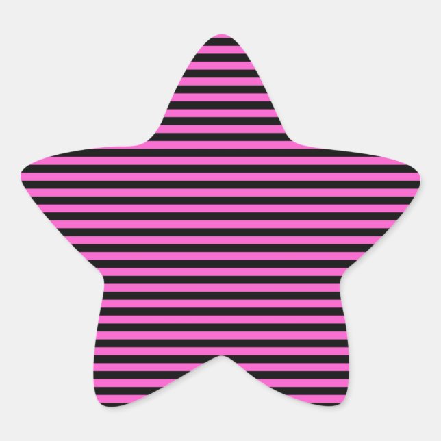 Adesito Estrela Listras Rosa Brilhante e Preto (Frente)