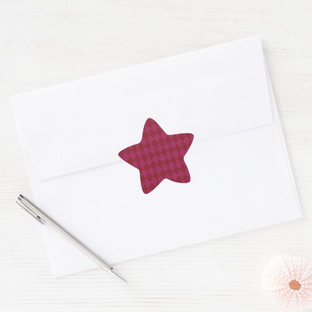 Adesito Estrela Lítima de Diamante Rosa e Vermelho (Envelope)