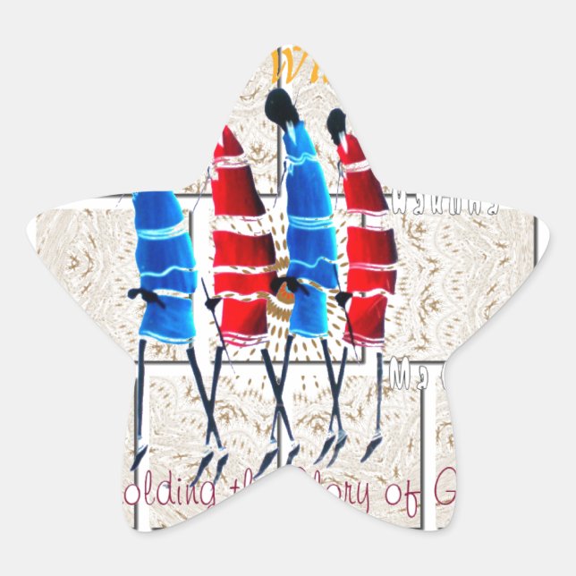 Adesito Estrela Maasai Morans Christian Art Impressão (Frente)