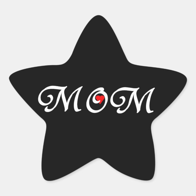 Adesito Estrela Mãe com coração vermelho (Frente)