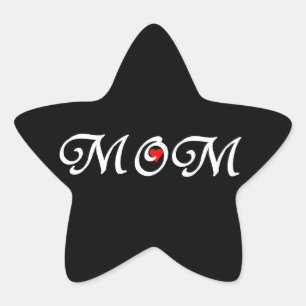 Adesito Estrela Mãe com coração vermelho