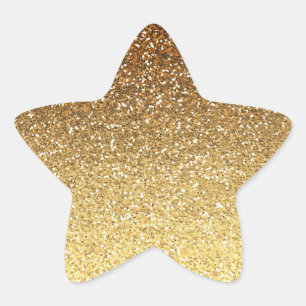 Adesito Estrela Mânre de Glitter de Faux Dourado