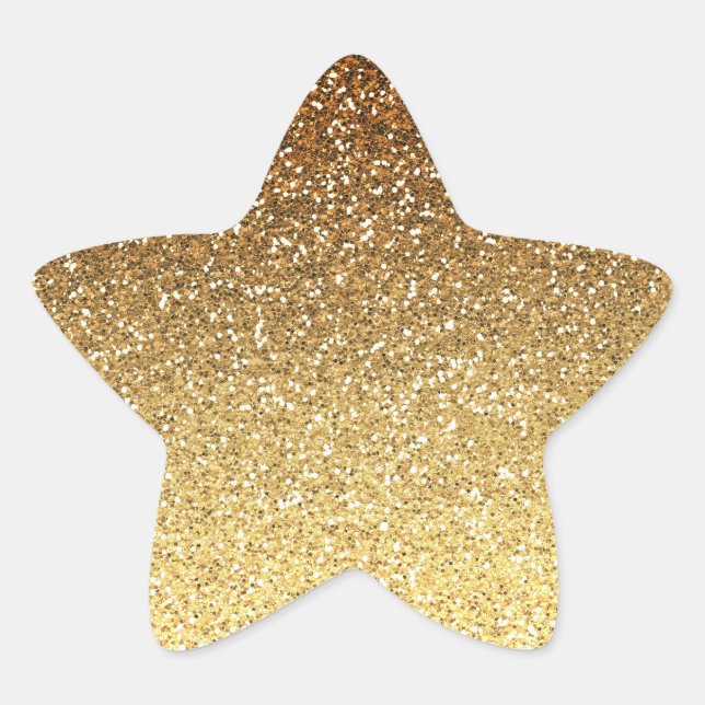 Adesito Estrela Mânre de Glitter de Faux Dourado (Frente)