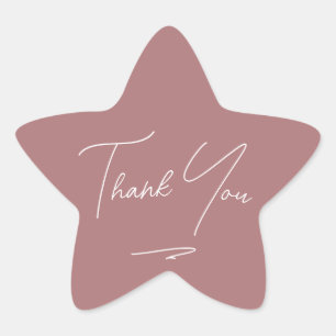 Adesito Estrela Manuscrito Minimalista Muito Obrigado Pink Dusty