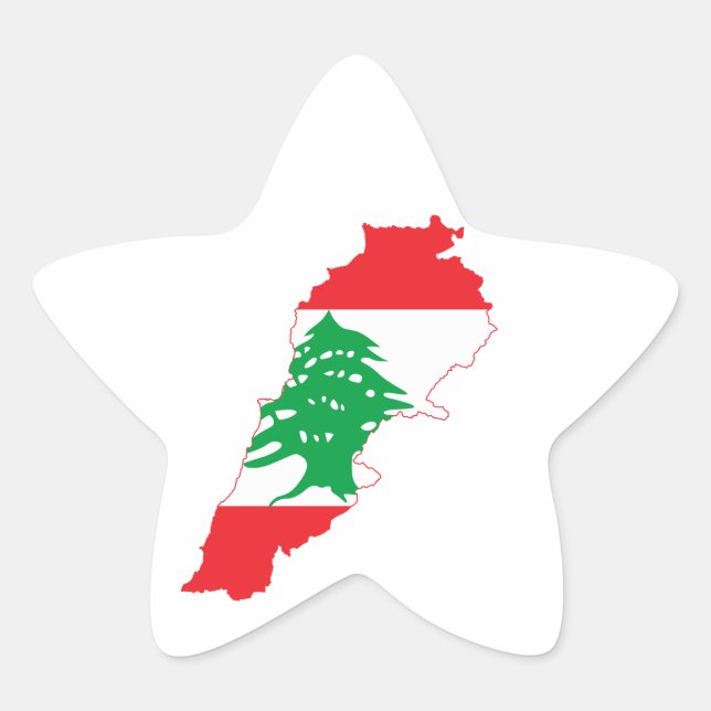 Adesito Estrela Mapa de Sinalizador do Líbano (Frente)