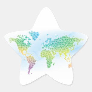 Adesito Estrela Mapa do Mundo Colorido