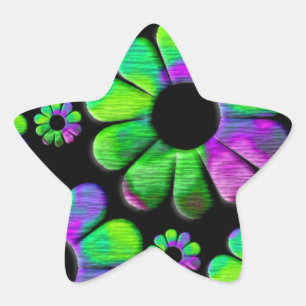 Adesito Estrela Margarida azul roxa-neon