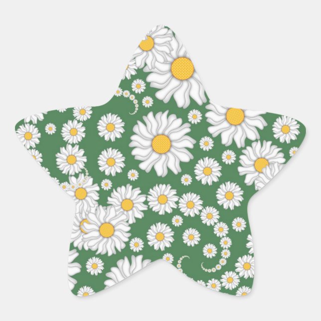 Adesito Estrela Margaridas Brancas em Fundo Verde (Frente)