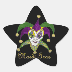 Adesito Estrela Máscara Colorida de Bufões de Mardi Gras