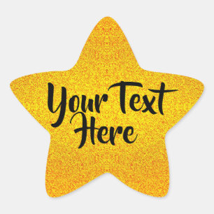 Adesito Estrela Mensagem Personalizada Estrela de Ouro Textura B