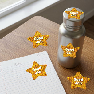 Adesito Estrela Mensagem Personalizada (Estrela Dourada Brilhante)