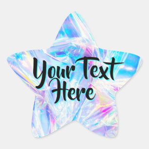 Adesito Estrela Mensagem Personalizada Estrela Holográfica Textu