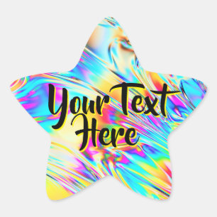 Adesito Estrela Mensagem Personalizada Estrela Holográfica   Textu
