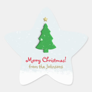 Adesito Estrela Minimalista de Árvore de Natal Verde