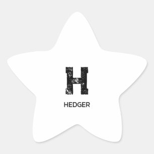 ADESITO ESTRELA MINIMALISTA PRETA MONOGRAMA DE UMA LETRA NOME BRAN