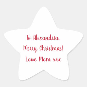 Adesito Estrela Mínimo Feliz Natal da Mãe Vermelha e Branca