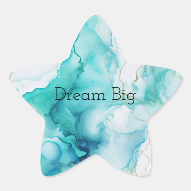 Adesito Estrela Mint Aqua Ink Marble (Frente)