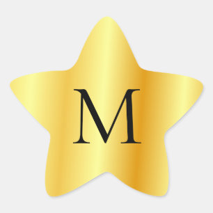 Adesito Estrela Modelo de Monograma Moderno e Moderno Dourado