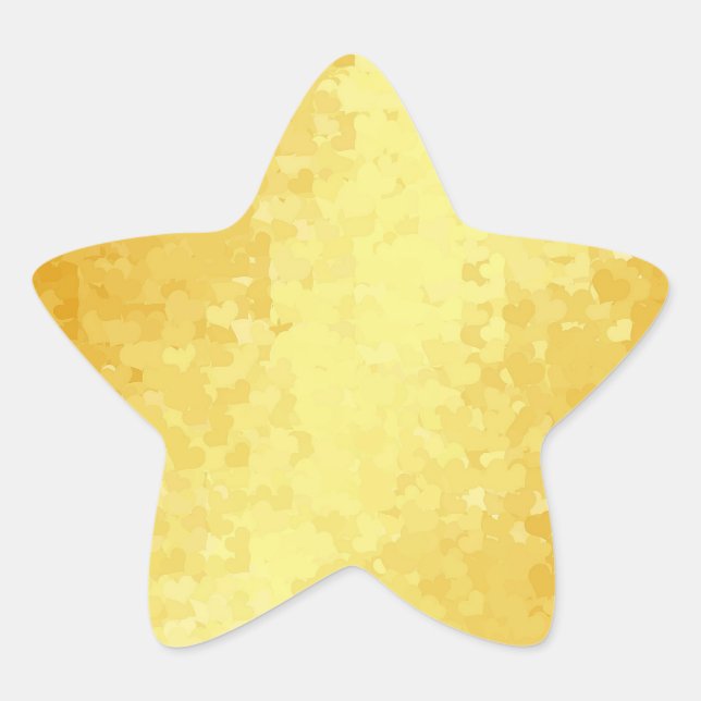 Adesito Estrela Modelo em Branco Corações Olhar Glamour Dourado (Frente)