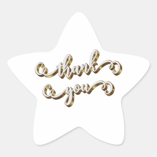 Adesito Estrela Moderna Tipografia Dourada Obrigado  (Frente)