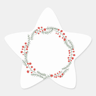 Adesito Estrela Moldura de grinalda rústica em branco Natal fofo