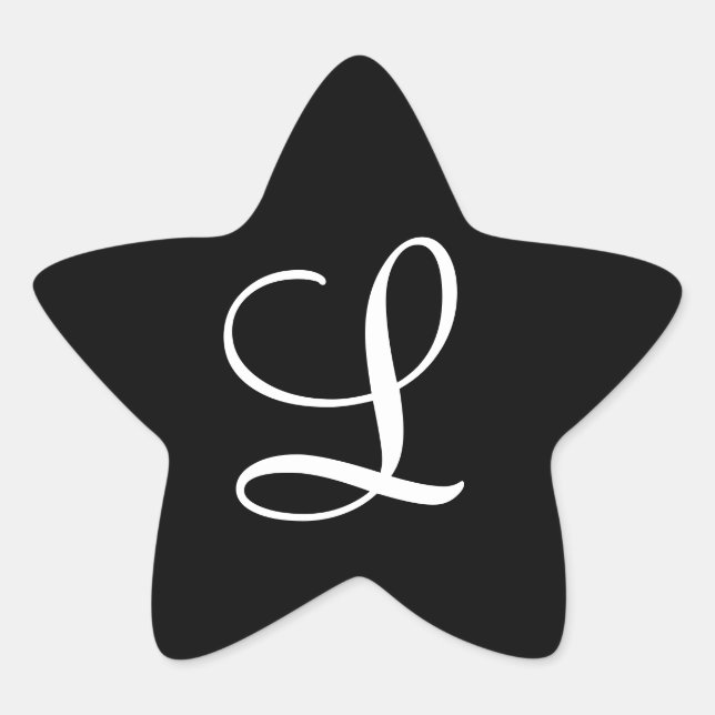 Adesito Estrela Monograma Branco inicial em preto (Frente)