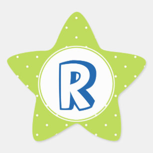 Adesito Estrela Monograma de bolinhas amarela super-herói