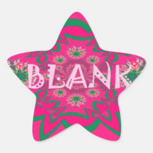 Adesito Estrela Monograma Floral Rosa Vibrante Sombreado Roxo Bebê