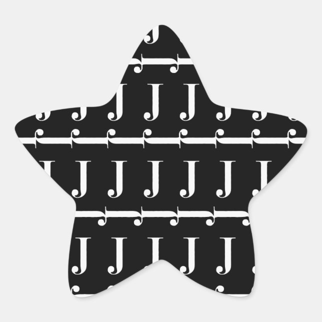 Adesito Estrela Monograma - Letra Inicial J (Frente)
