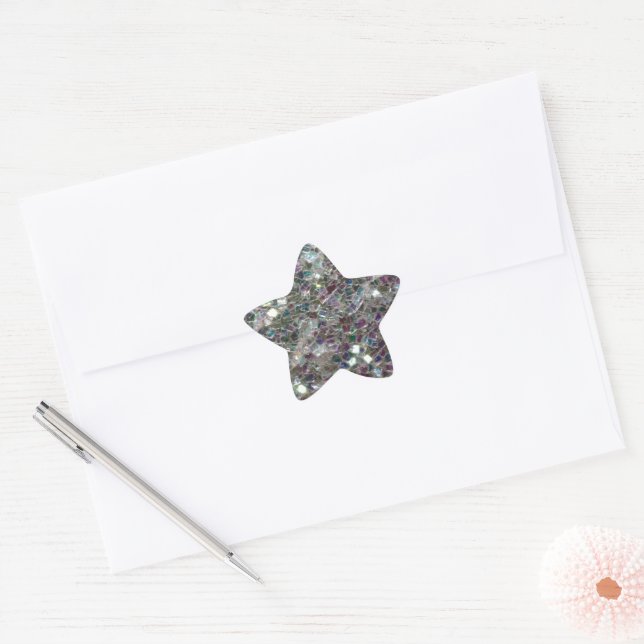 Adesito Estrela Mosaico prateado colorido brilhante (Envelope)