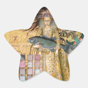 Adesito Estrela Mulher de Peixes Vintage Gótico Clássico