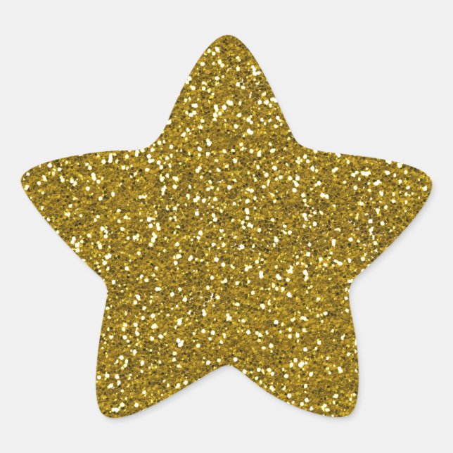 Adesito Estrela Na moda Glitter Dourado (Frente)