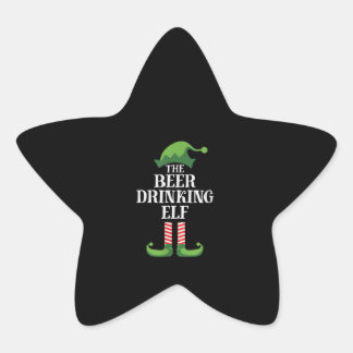 Adesito Estrela Natal do Grupo Familiar de Cerveja Bebendo Elf Cor
