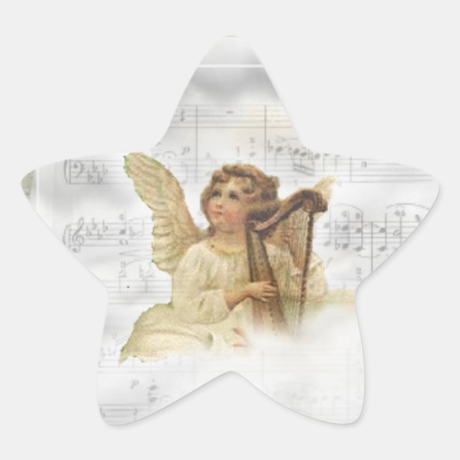 Adesito Estrela Natal vintage Angel Sticker (Frente)