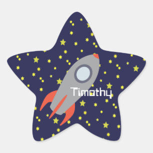 Adesito Estrela Navio de Rocket retro com fundo do teste padrão d