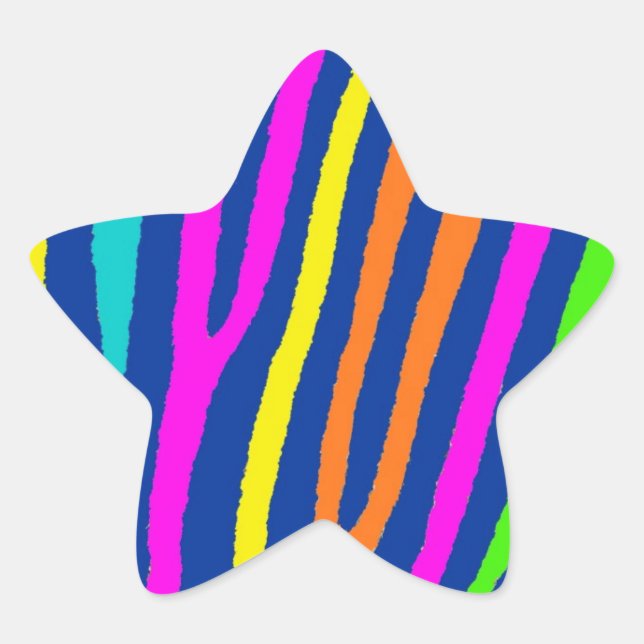 Adesito Estrela Neon brilhante zebra listras estreladas (Frente)
