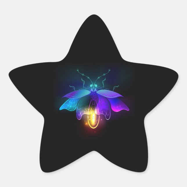 Adesito Estrela Neon Firefly a preto (Frente)