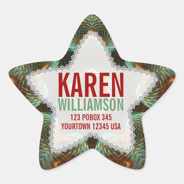 Adesito Estrela Nome Personalizado de Arte Frágil Verde e Dourada (Frente)