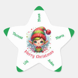 Adesito Estrela Nome personalizado do Elf de Natal bonito