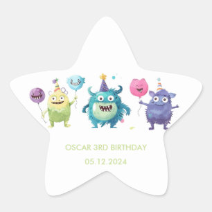 Adesito Estrela Nosso Pequeno Monstro Três Monstros Coloridos