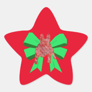 Adesito Estrela O Bulldog Francês Silhouette Vermelho e Arco Verde