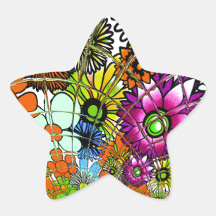 Adesito Estrela O mais recente e colorido padrão floral de arte d