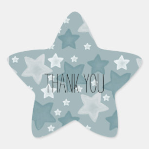 Adesito Estrela Obrigado azul das estrelas da aguarela você
