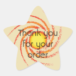 Adesito Estrela Obrigado pelo seu pedido amarelo alaranjado girado