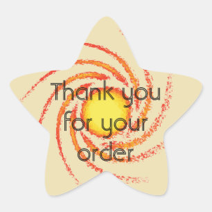 Adesito Estrela Obrigado pelo seu pedido amarelo alaranjado girado