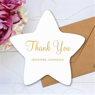 Adesito Estrela Obrigado Personalizado Texto Nome em Letra Elegant
