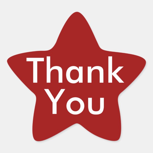 Adesito Estrela Obrigado, Stickers em Fundo Vermelho (Frente)