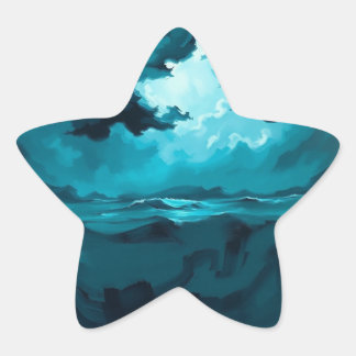 Adesito Estrela Ondas do Oceano Temperamentais Sob o Céu Tempestuo