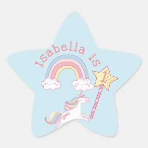 Adesito Estrela Ontem de Magia do Unicorn Colorida Personalizável