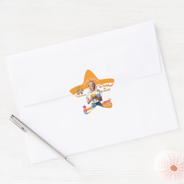 Adesito Estrela Orange Smiling Blonde Woman Fries Family Fun (Envelope)